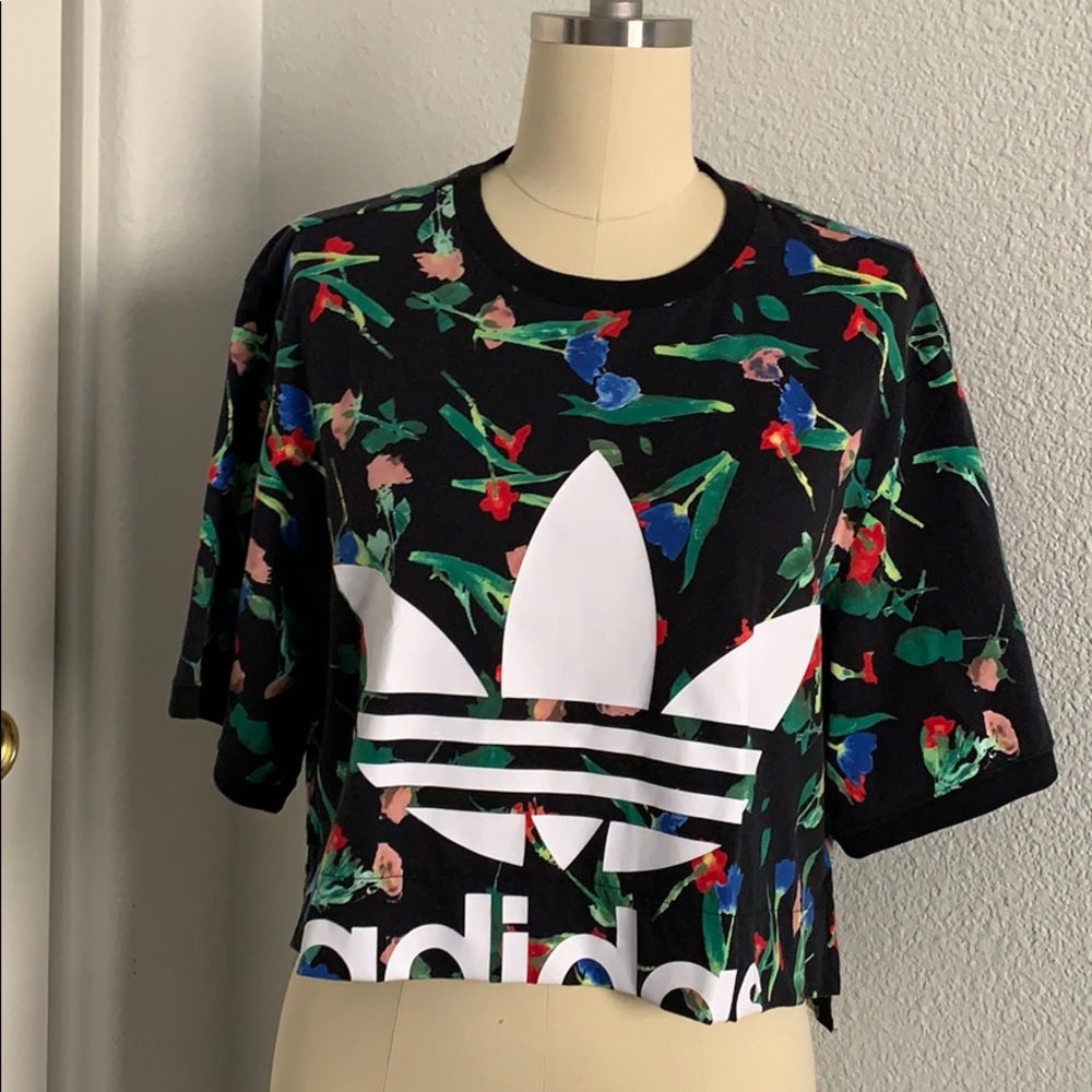 Adidas Bellista floral crop top S